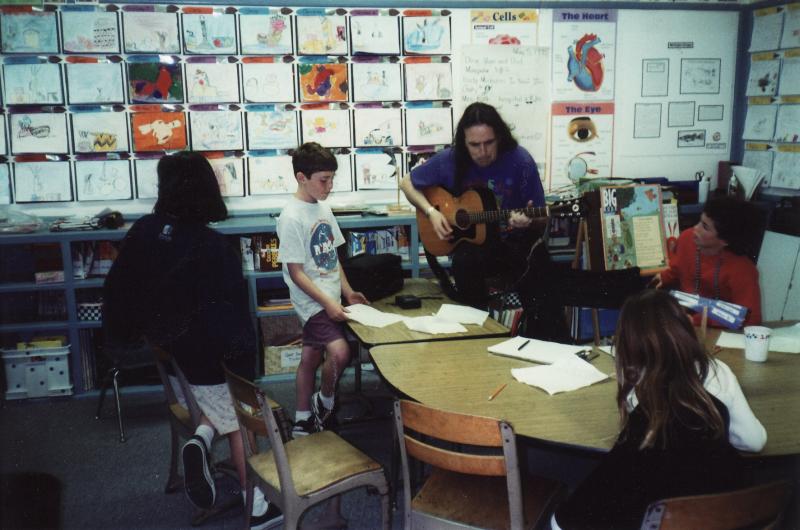 Songwriting session at Franklin School in Santa Monica, California.